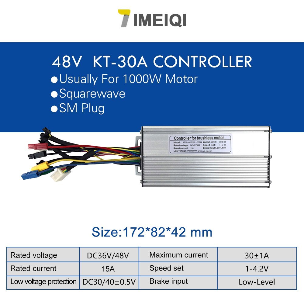 Electric Bike Controller 24V 36V 48V 250W-1500W Squarewave Controller