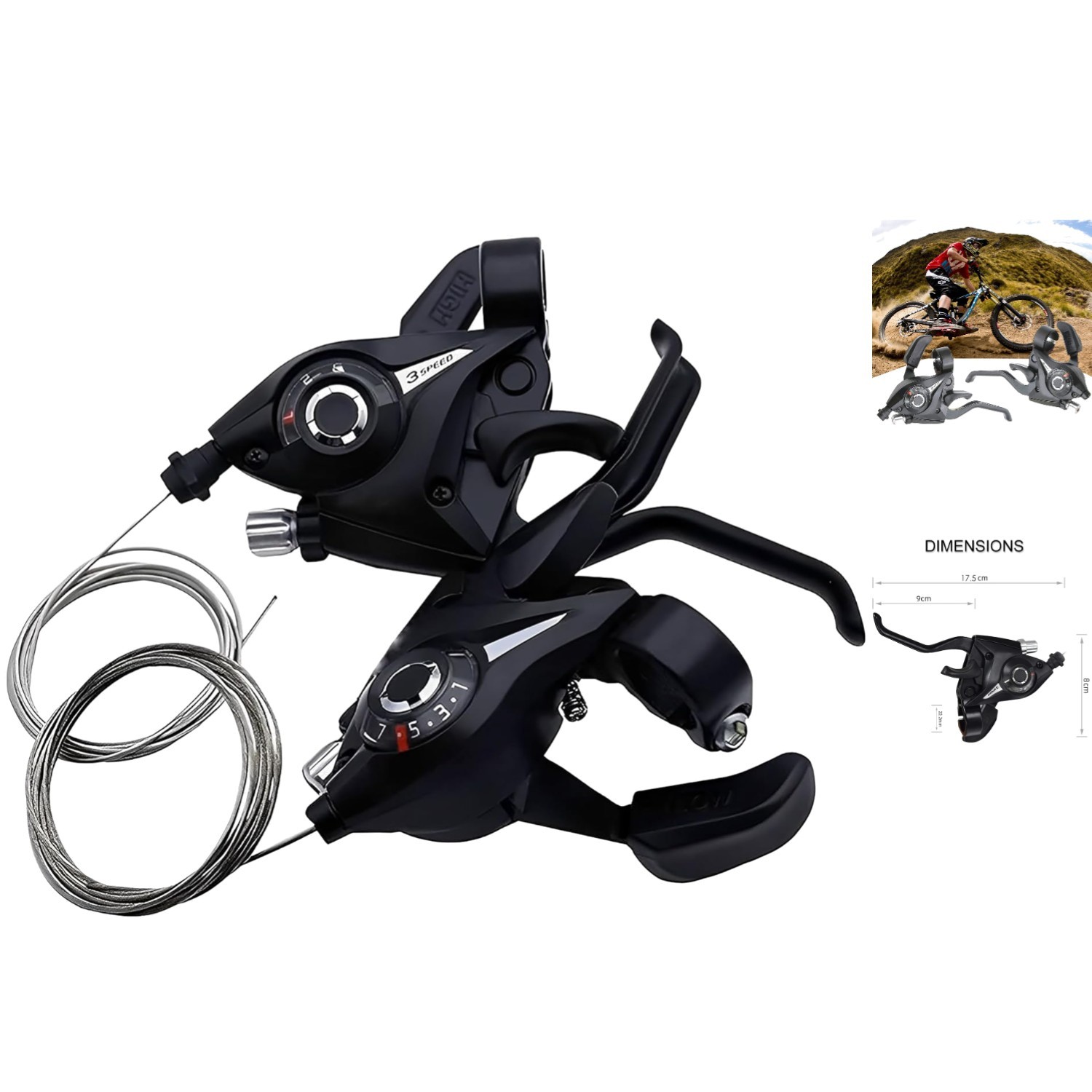Ambidextrous 3×7 21-Speed Shifter Set for Mountain and Road Bikes – Easy Install