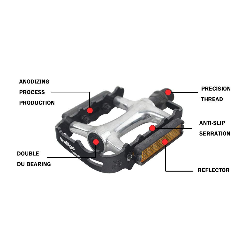 MOHEGIA Bike Pedals,MTB Flat Bicycle Pedal Sets,9/16 4.5*3.54*2.55, silver