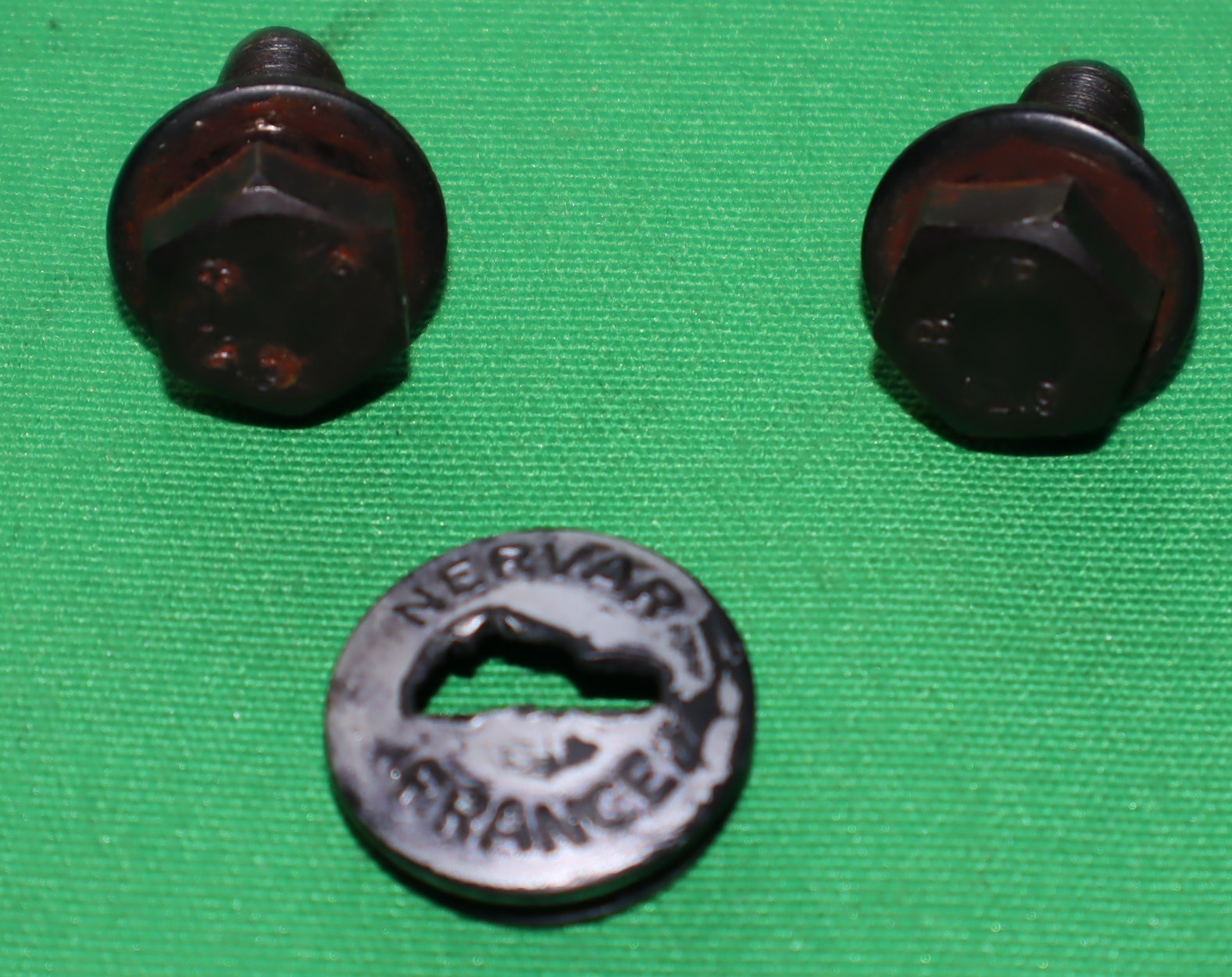 Vintage Nervar Dust Caps Set Crank Arm Bolts Lot 2 France Plastic A2