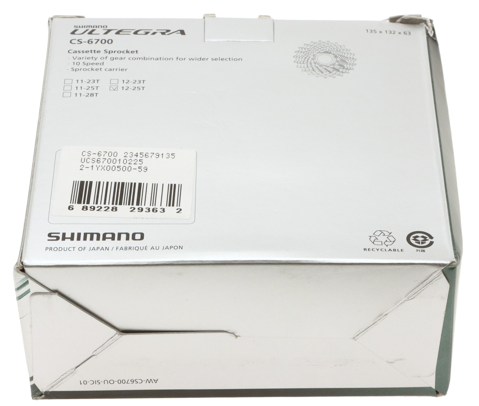 Shimano Ultegra CS-6700 Cassette 12-25T 10 Speed NOS New
