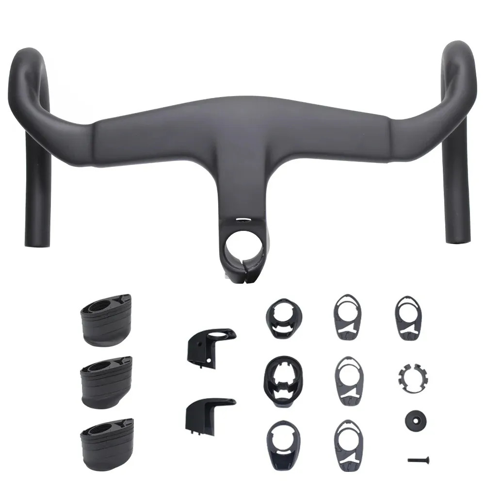 Road Bike Full Carbon Integrated Handlebar with Spacers Cycling Drop Handlebar