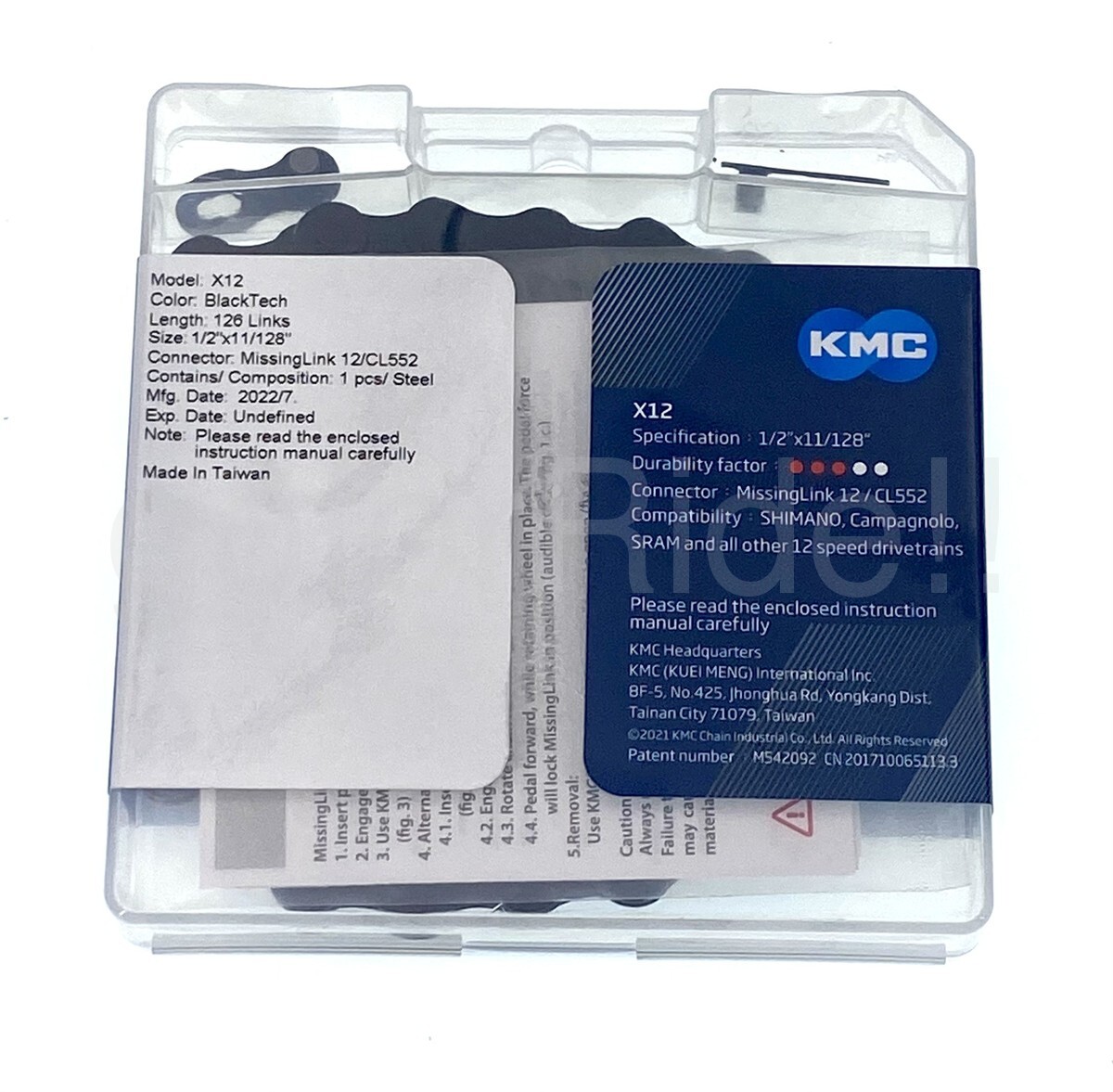 New KMC X12 12 Speed Black Bike Chain 126L fit SRAM Shimano
