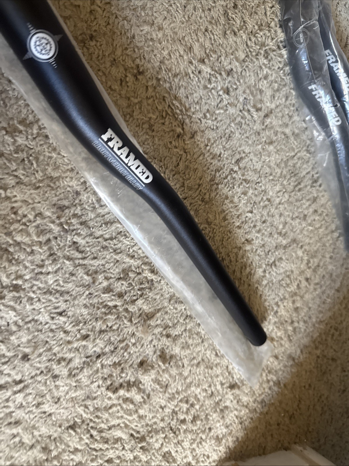 New FRAMED 9 Degree Sweep Mtn Bike Handlebars Bars 710mm Light Black 28” Wide