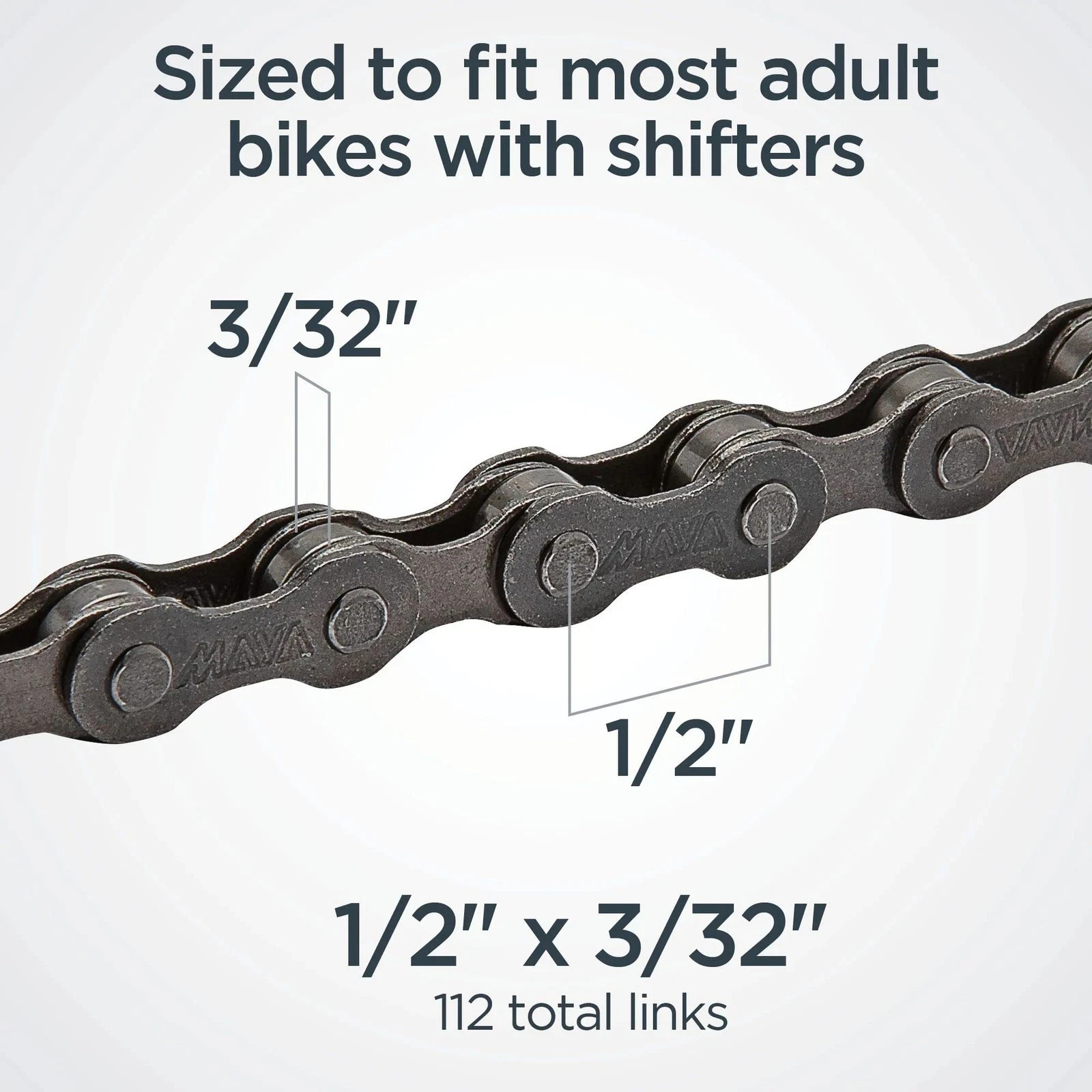 Schwinn Bike Chain, 1/2″ x 3/32″ Derailleur 1/2 inch x 3/32 inch, Silver