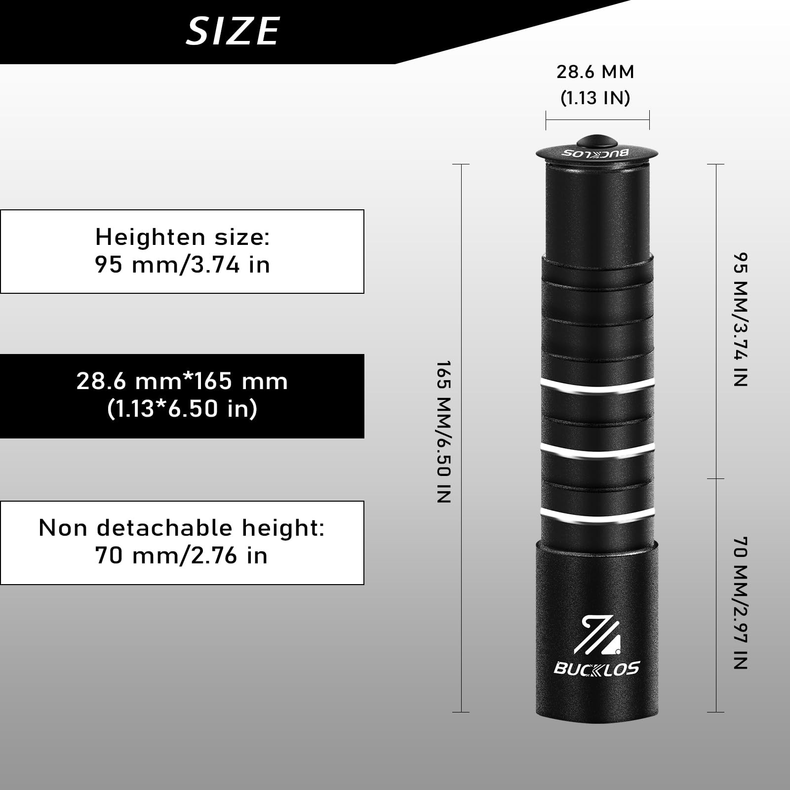 Bicycle Stem Riser Extender MTB Adjustable Handlebar Adapter 25.4mm 145mm
