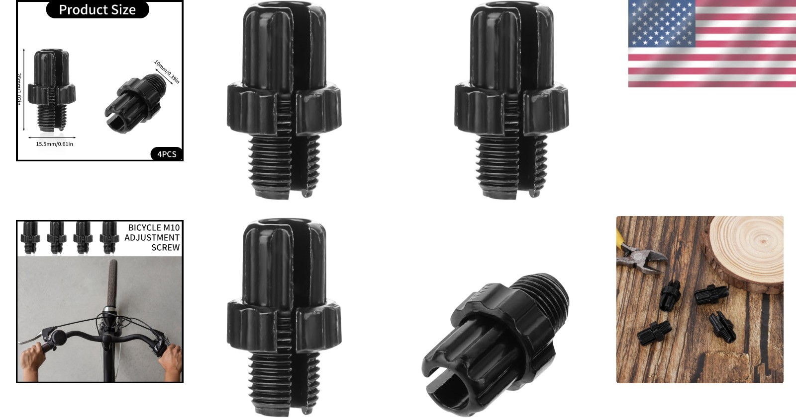 M10 Bike Brake Cable Screws – 4 Pack Aluminum Adjusters for Maximum Performance