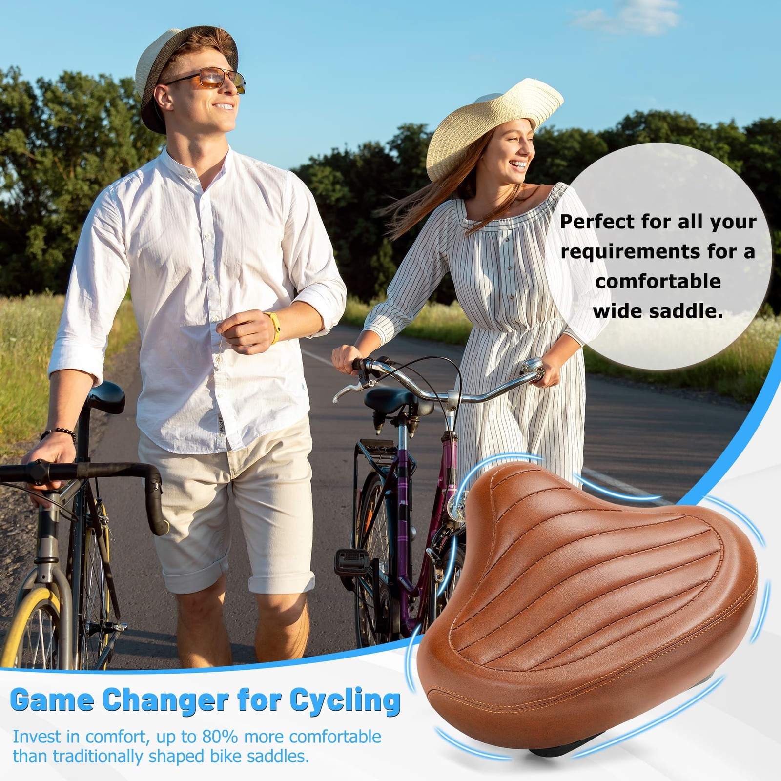 New Noseless Bike Seat for Men Women Comfort Wide, Large Soft Padded Bicycle …