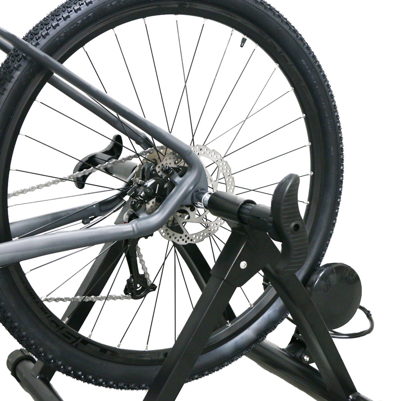 Thru Axle Bicycle Trainer Compatible with Various Sizes for Indoor Use