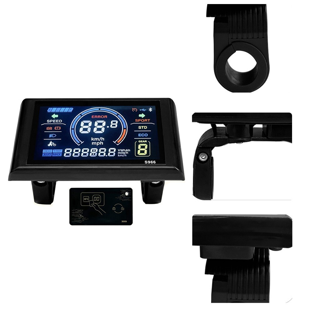 LCDS966 Electric Bike Display with Clear Data Readouts for No for 2 Protocol