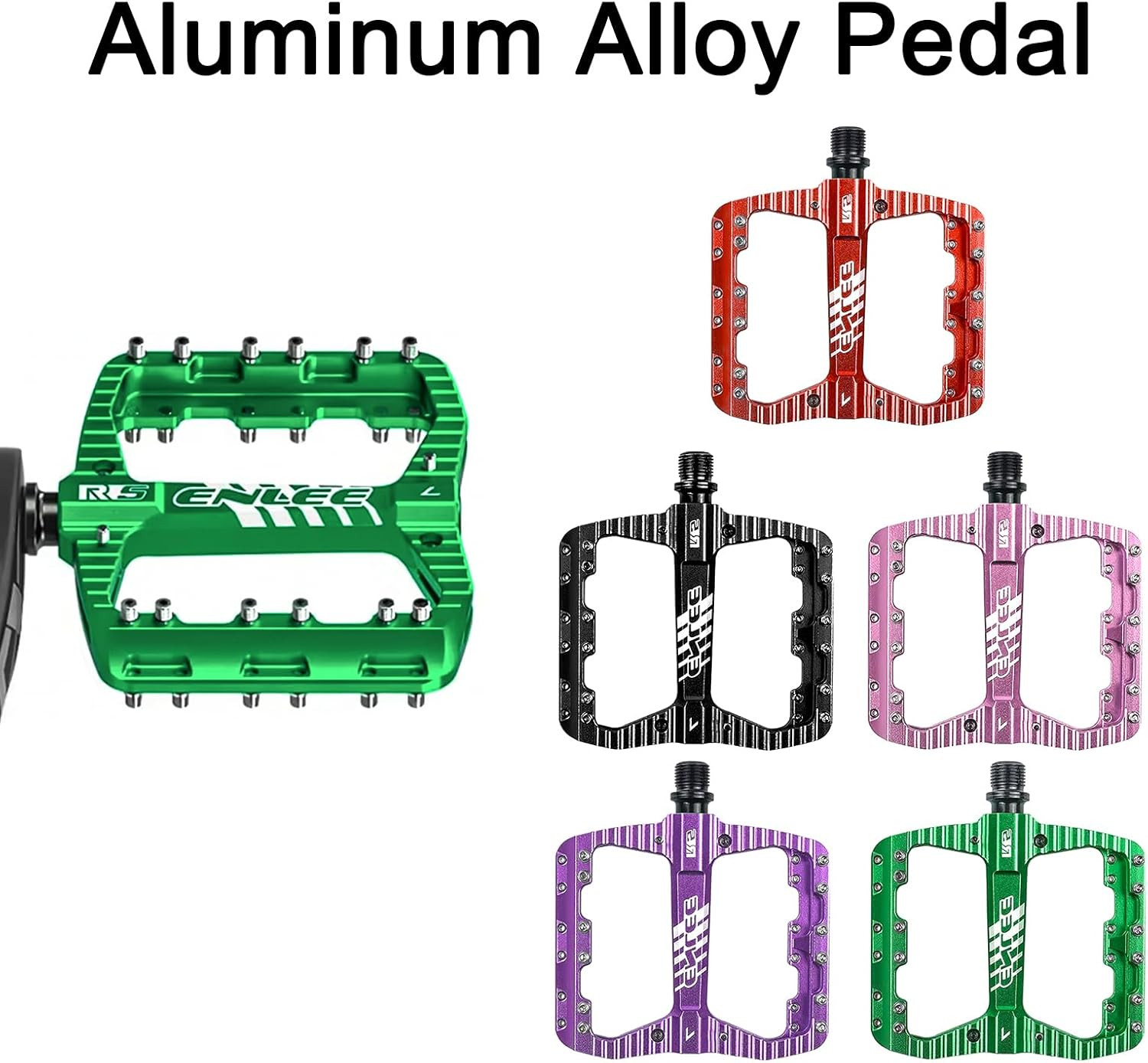 Mountain Bike Pedals Flat, 3 Sealed Bearing Lightweight Aluminum Metal Bike Peda
