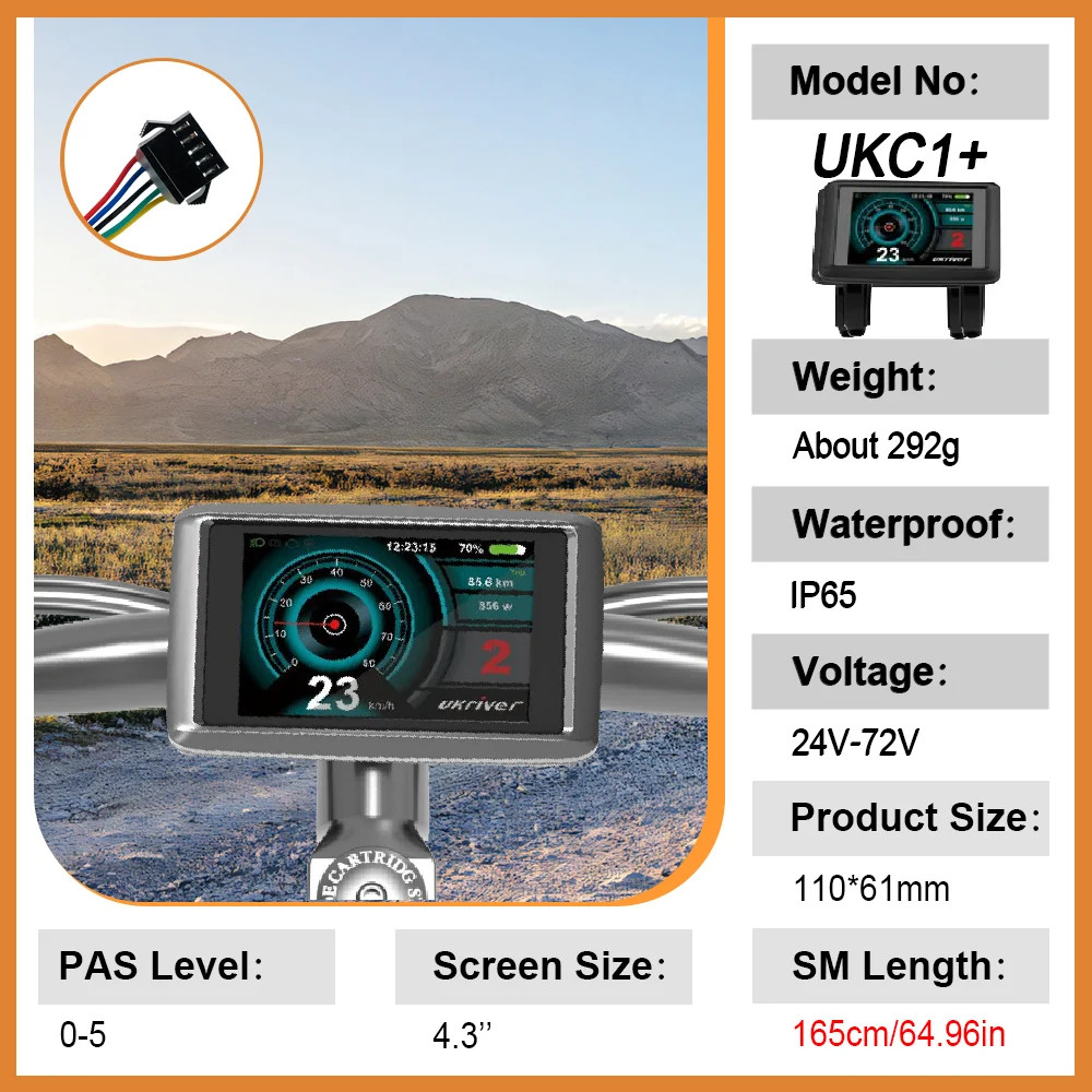 Electric Bicycle Display 24V 36V 48V 52V 60V 72V Display SM/Waterproof Plug