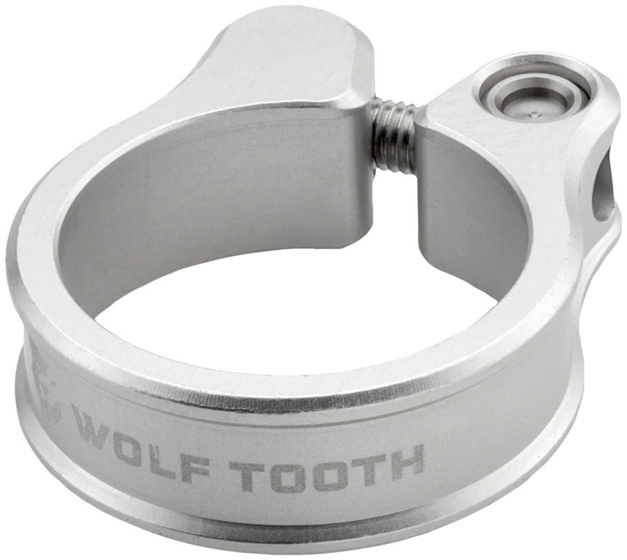Seatpost Clamp – Wolf Tooth Seatpost Clamp – 31.8mm, Bolt-On, Raw Silver –