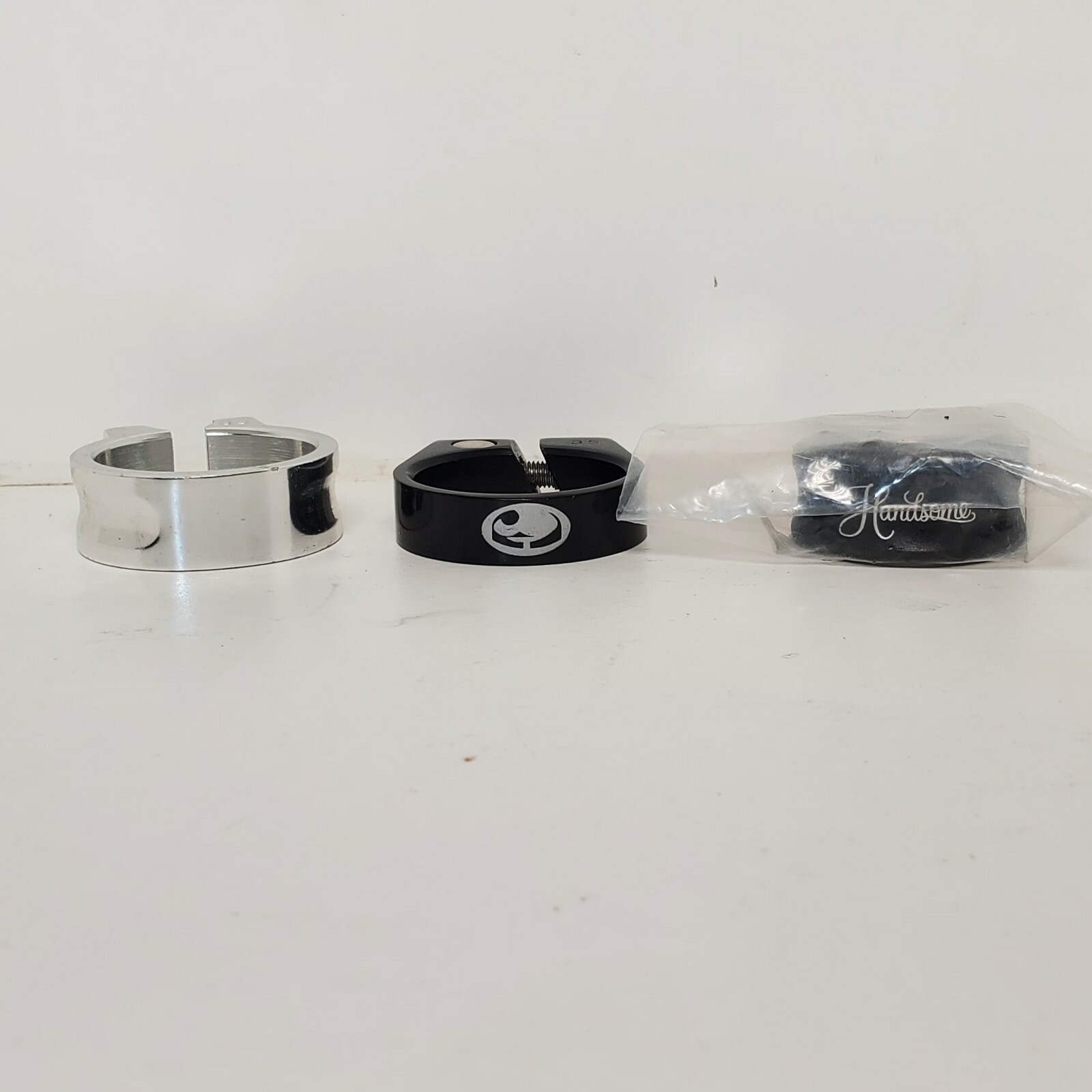 Seat Clamp Lot of 3, Misc sizes, Silver, Black. Handsome