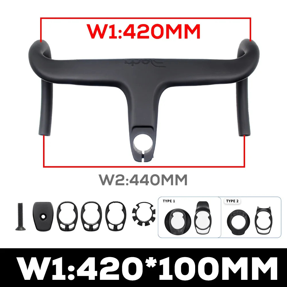 Road Bicycle Stem -10° Internal Cable Integrated Carbon Handlebar With Spacers