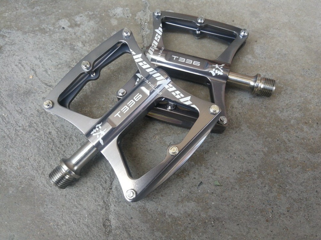 SMS Ultralight 9/16″ Titanium Flat Bicycle Pedals MTB Road Bike Pedals 3 Bearing