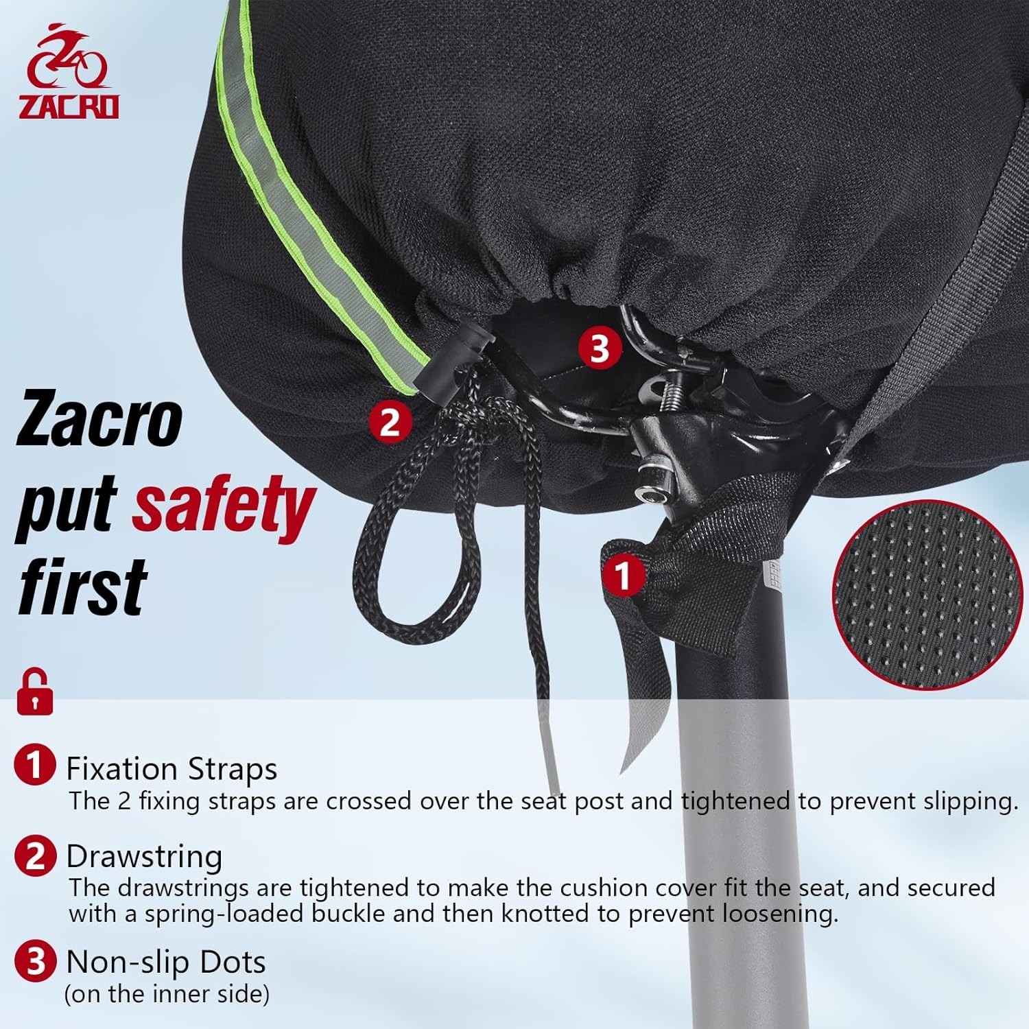 Deluxe Bike Seat Cushion with Moisture-Wicking Fabric – 11×10 Inches of Comfort