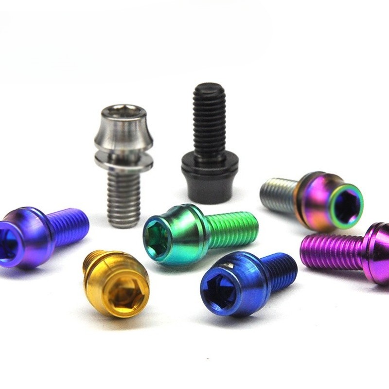 Titanium Bolt M5x12 Screw with Washer for Bike Water Bottle Cage Cup Holder Part