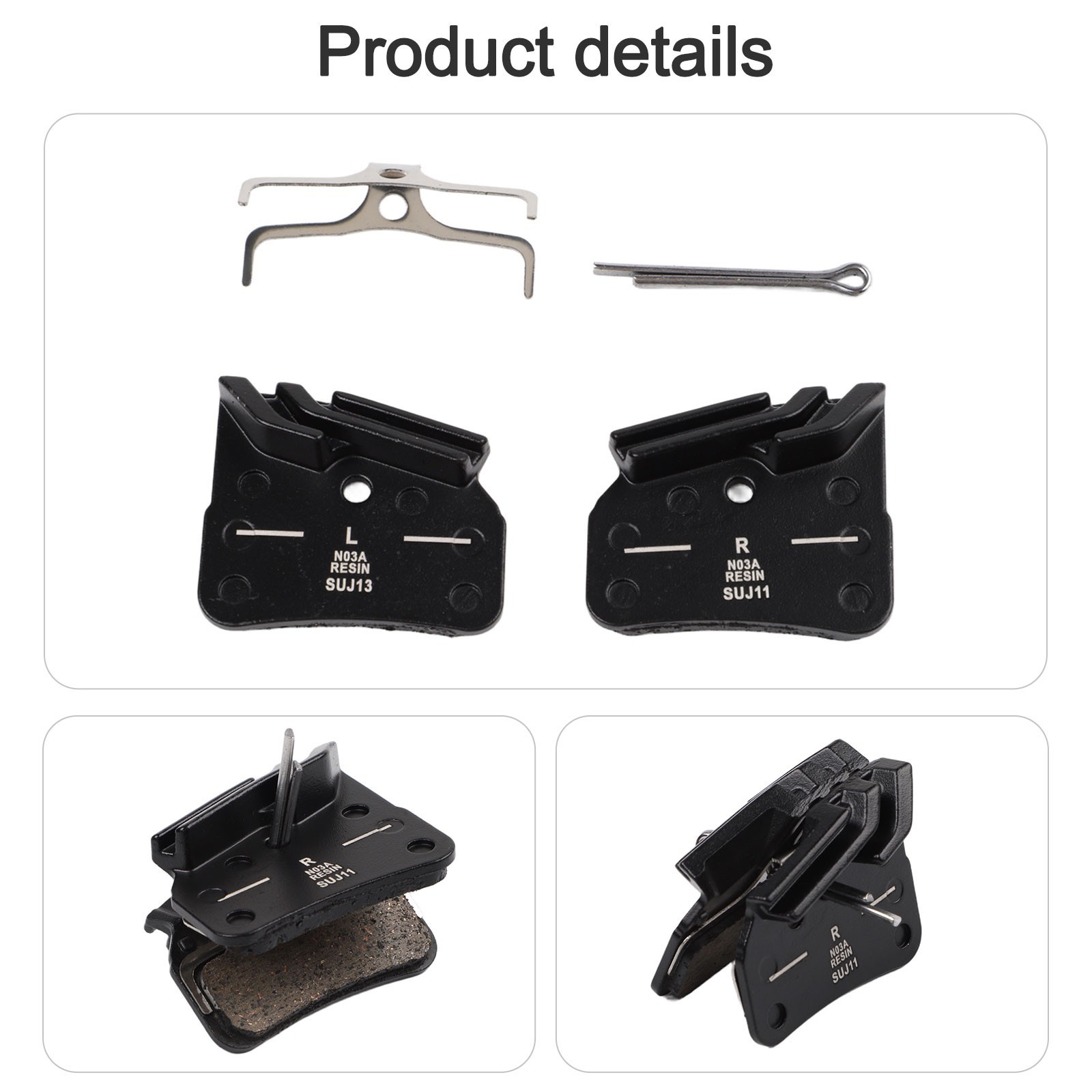 Disc Brake Pad Bike Accessories 1 Pair 4-piston Friction Aluminum Resin Silent