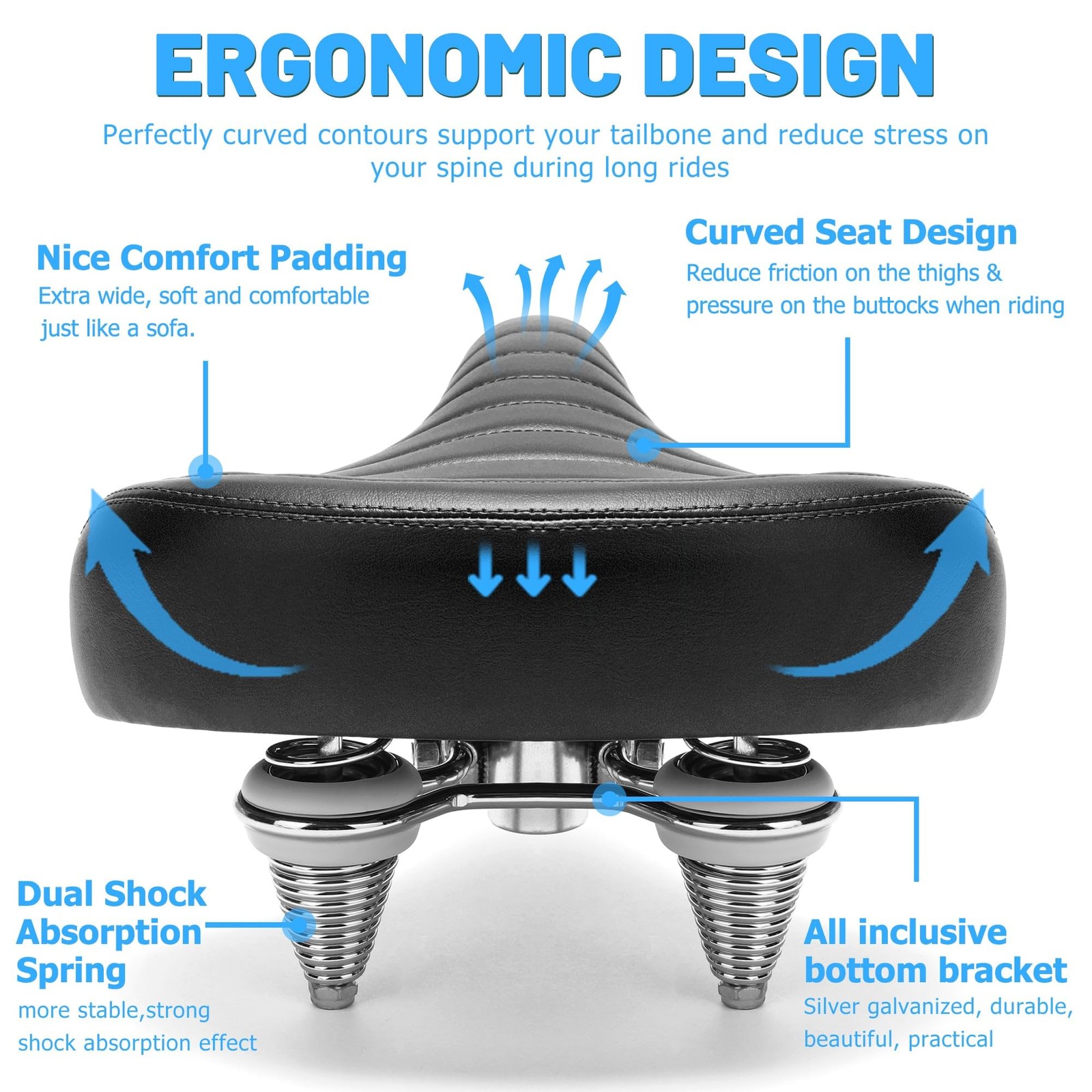 Asiento De Bicicleta Extra Grande Para Scooter Y Ejercicio De Repuesto Pro