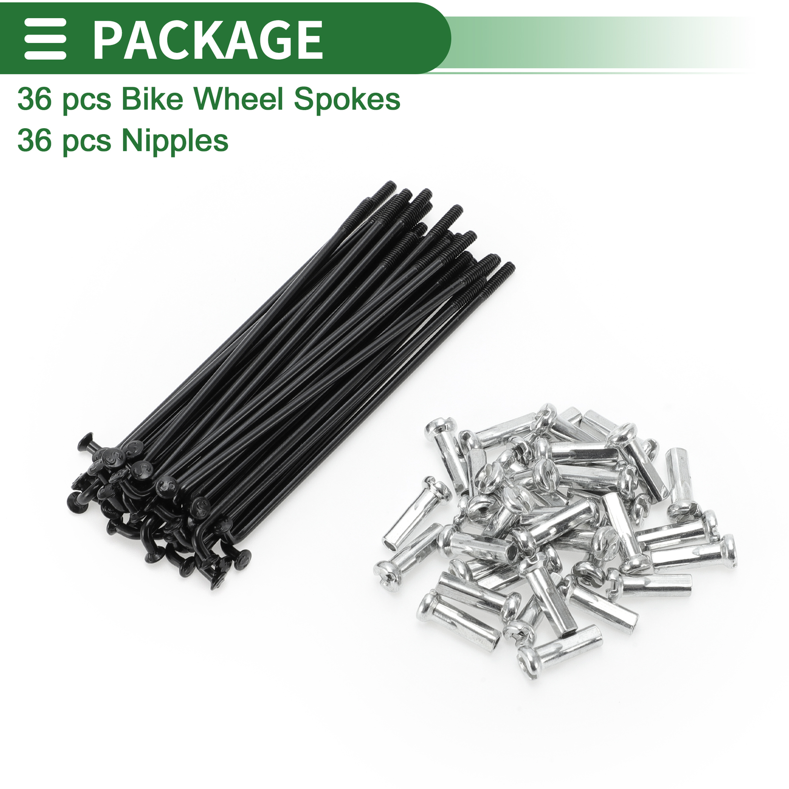 1 Set 14G 74mm Length Bicycle Spokes Nipple Carbon Steel Black Universal