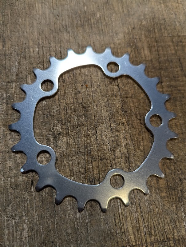 NOS KOOKA 24t 74 bcd chainring MTB vintage (silver/raw)