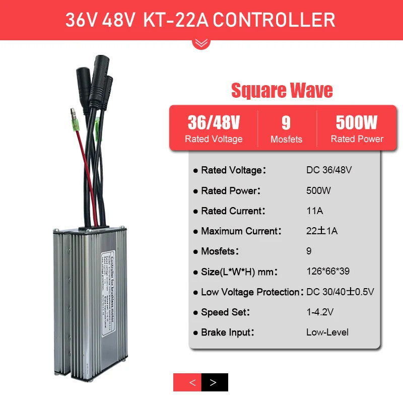 E-bike Controller 36V 48V 15-30A Waterproof Brushless 250W-1000W Hub Motor