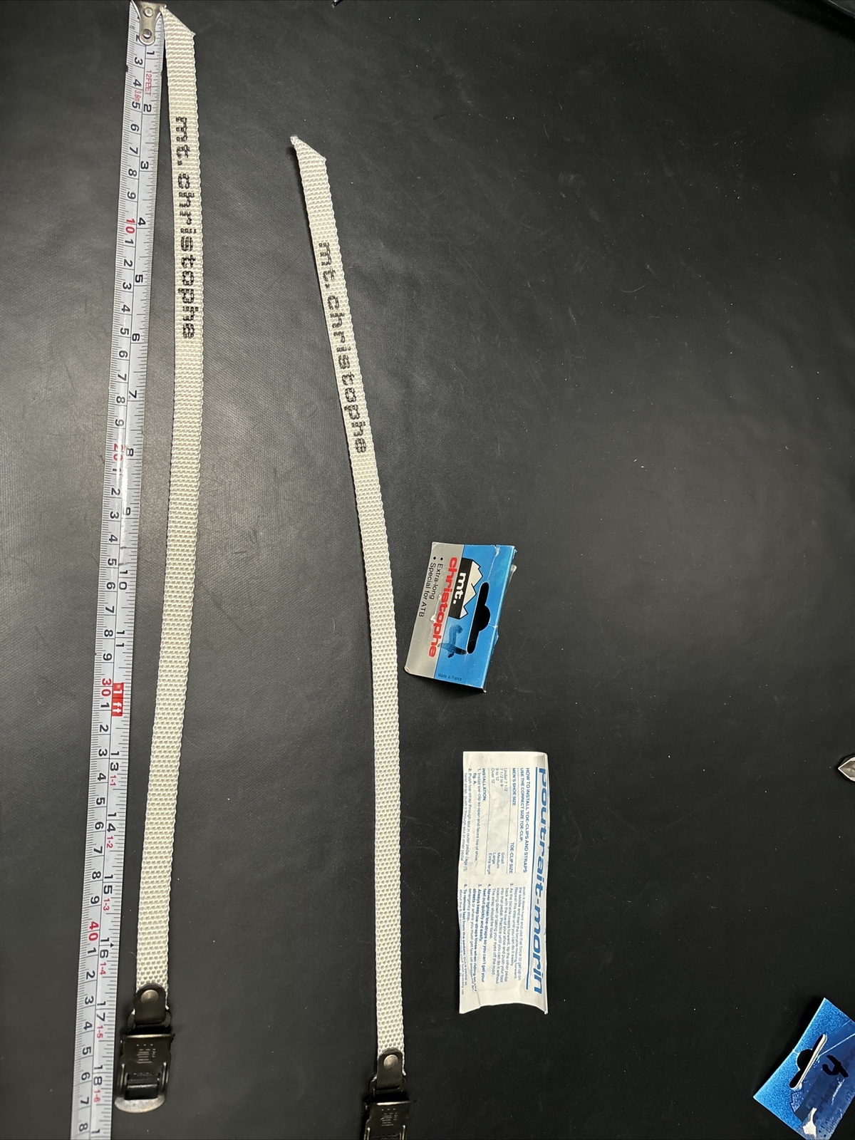 NOS Mt. Christophe White 440mm ATB Nylon Toe Straps Extra Long Fit: Gt Klein SE