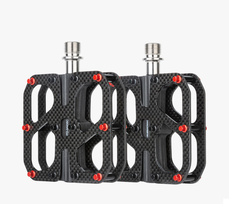 PROMEND Ultralight 220g Carbon Bicycle Pedals Titanium Axis MTB Road Bike Pedals