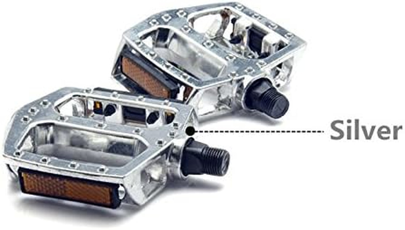 Bike Pedals Set 9/16″ for Mountain Bike, Aluminium Alloy Bearing Platform Pedals