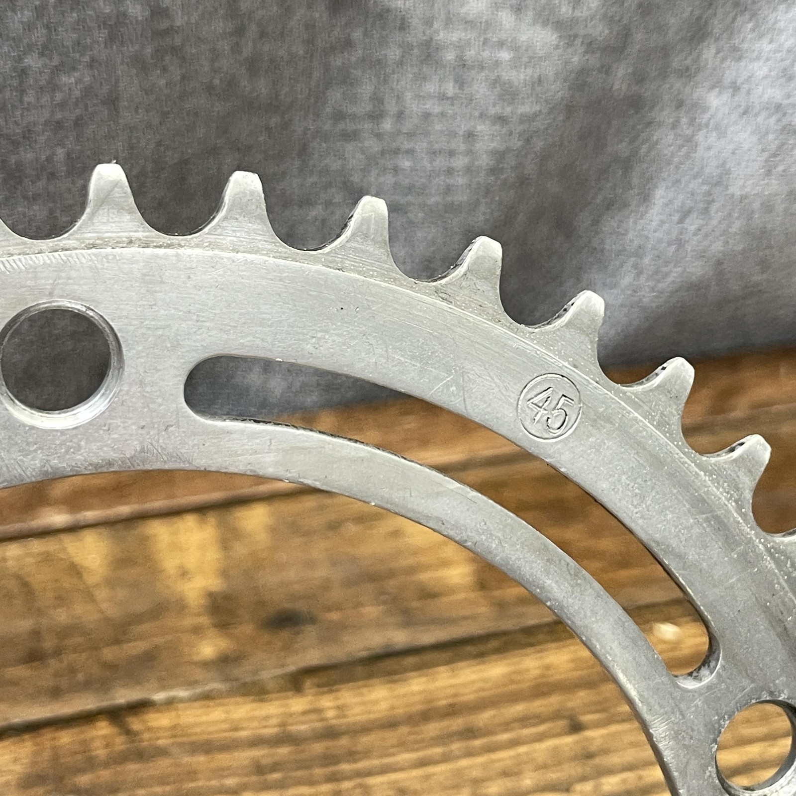 Vintage Zeus 45T Chainring 151 BCD 5-Arm Silver Aluminum Road Bike 45 Tooth