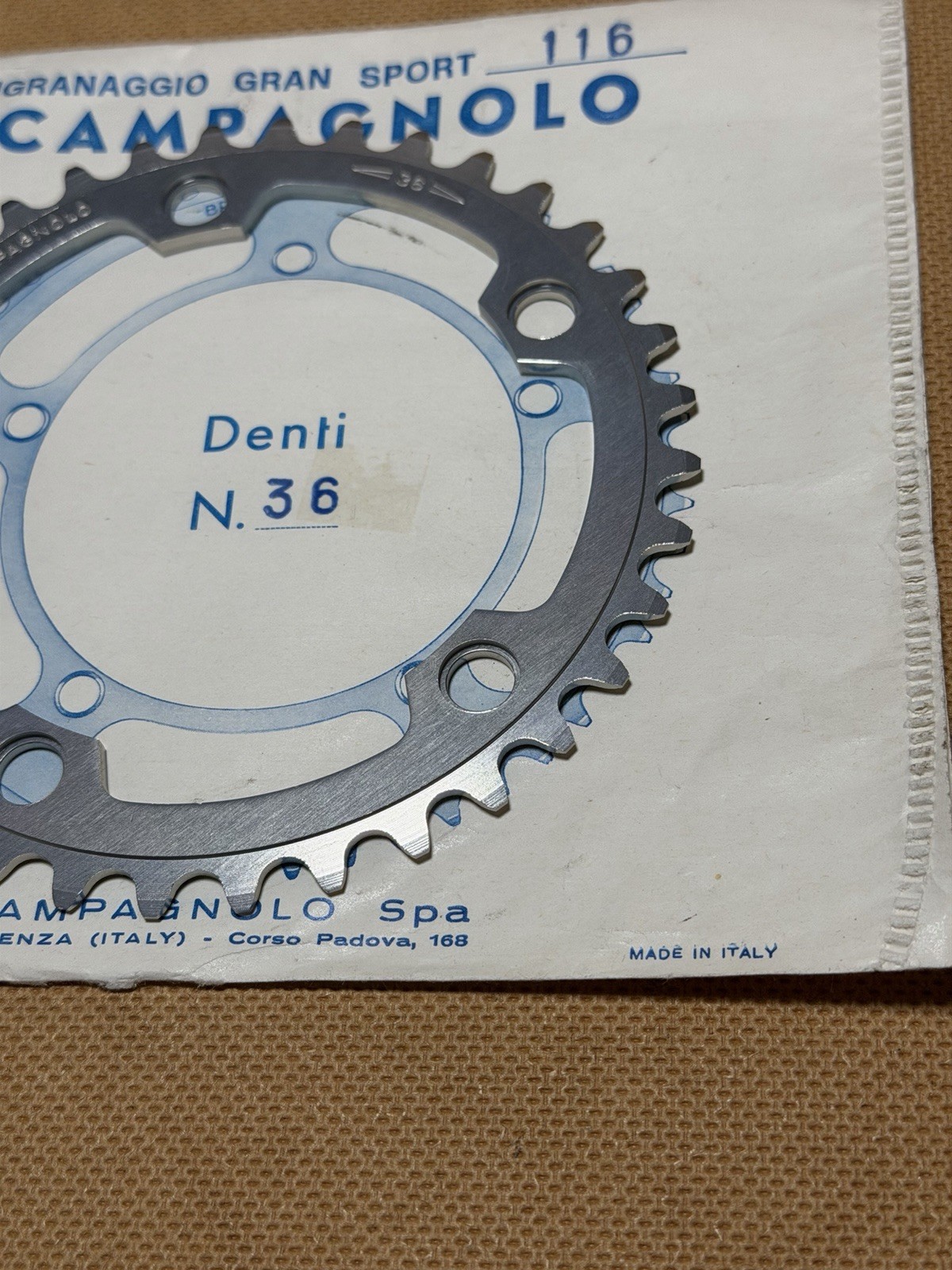 NOS Vintage Campagnolo Gran Sport 36T Chainring 116 BCD For GS Triomphe Victory