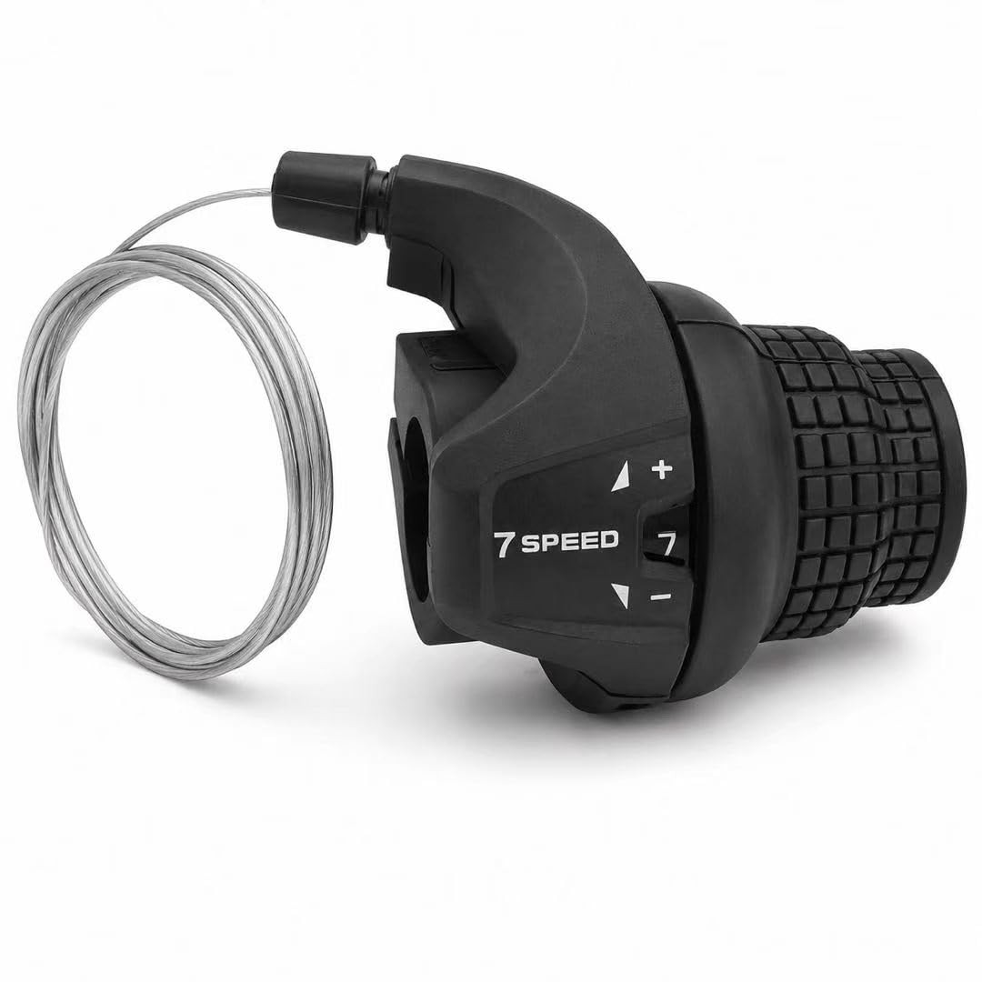 7 Speed Bike Twist Gear Shifter Handlebar Grip Shift Wire Lever Component