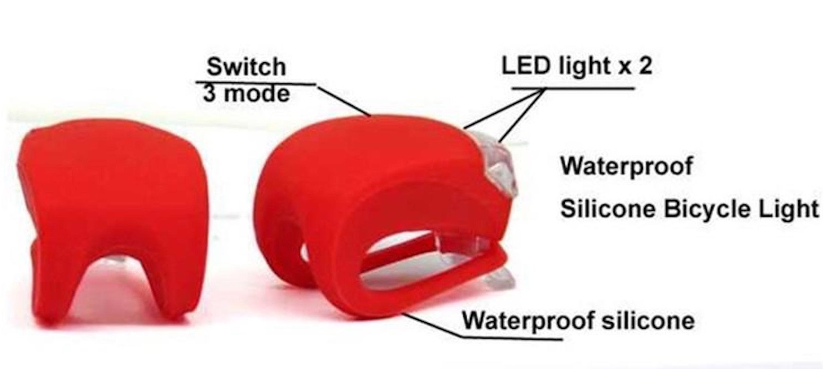 FRAME HANDLEBAR flash LED Bicycle Bike Waterproof Frog Head rear Tail bar Light