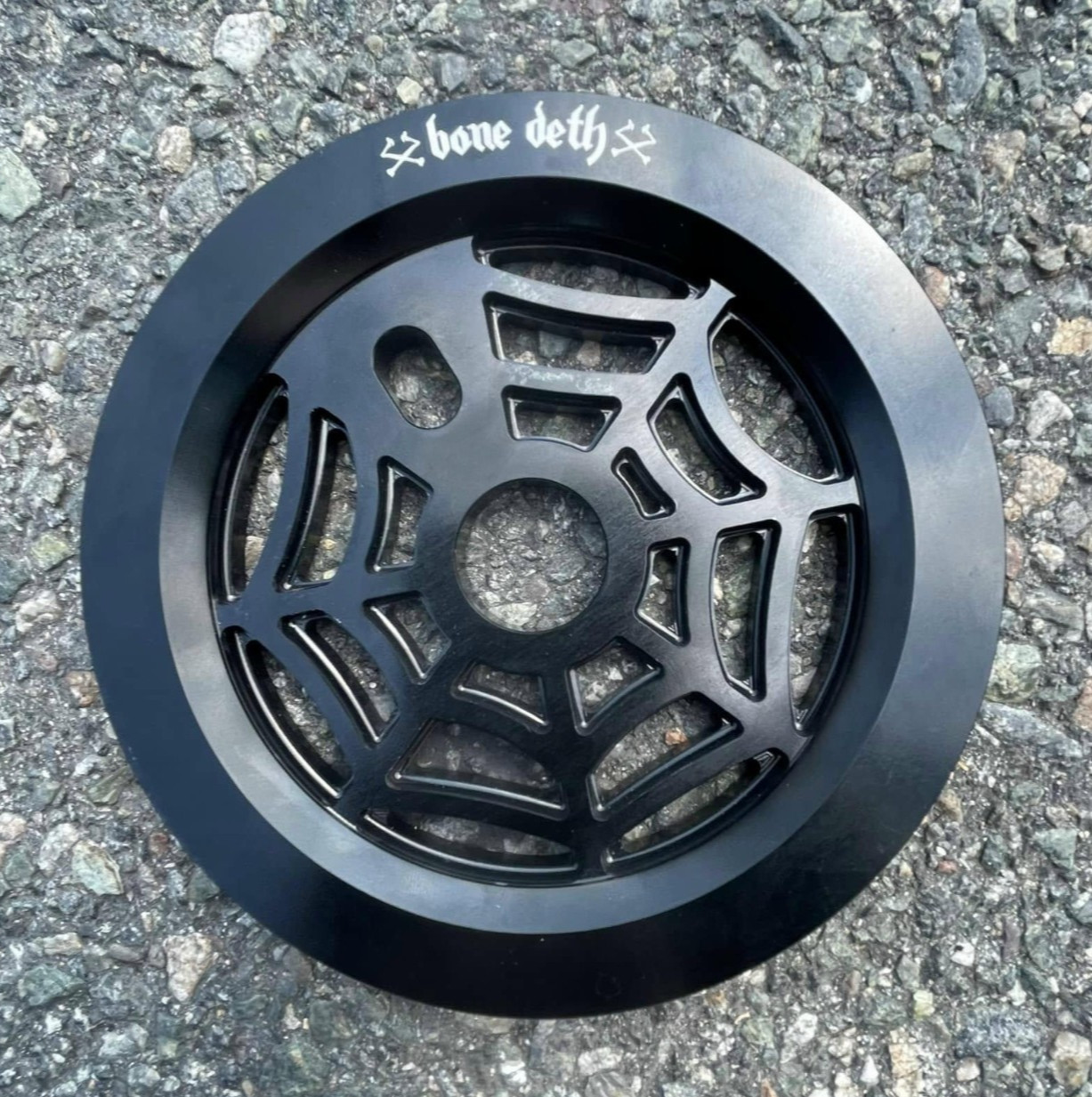 BONE DETH WEBSLINGER BMX BIKE SPROCKET + GUARD 7075 ALLOY 30t BLACK NEW