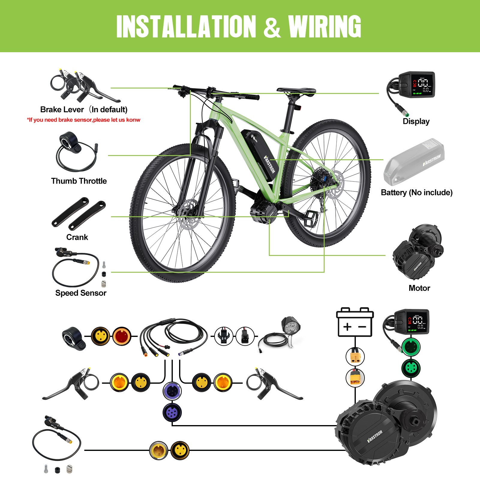 Vastrom VSM01 48V750W Mid Drive Torque Sensor Motor DZ41 Ebike Conversion Kits