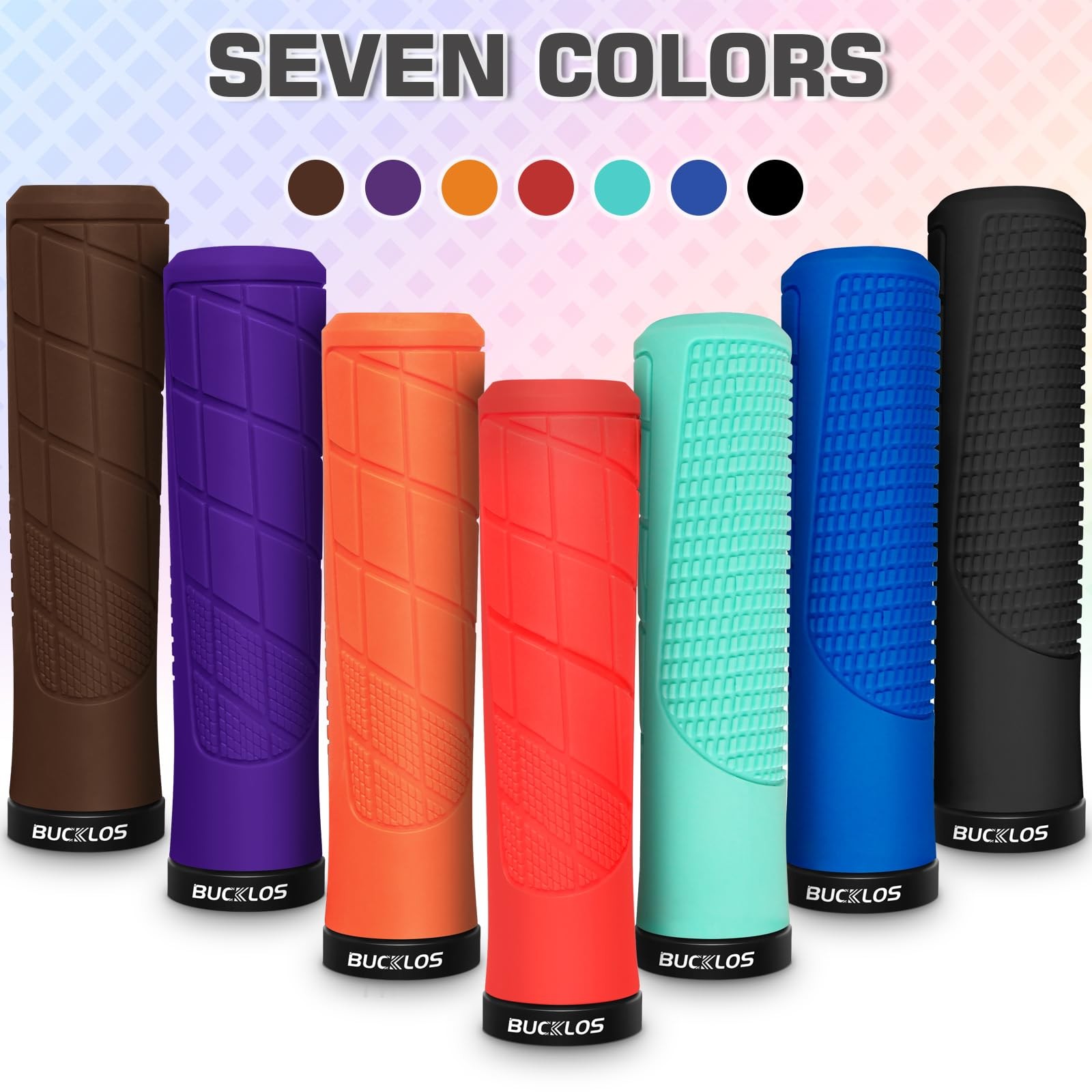 BUCKLOS Single Lock on Bike Handlebar Grips – Mountain MTB cm, Brown