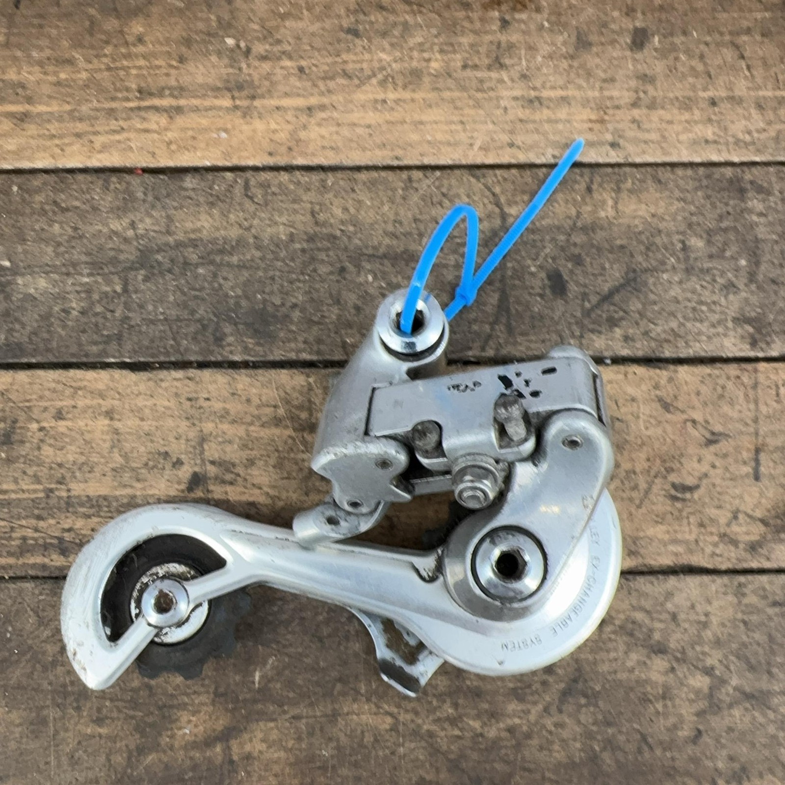 Vintage Suntour XC Rear Derailleur Lone Cage Silver MTB Bike 245g 80s