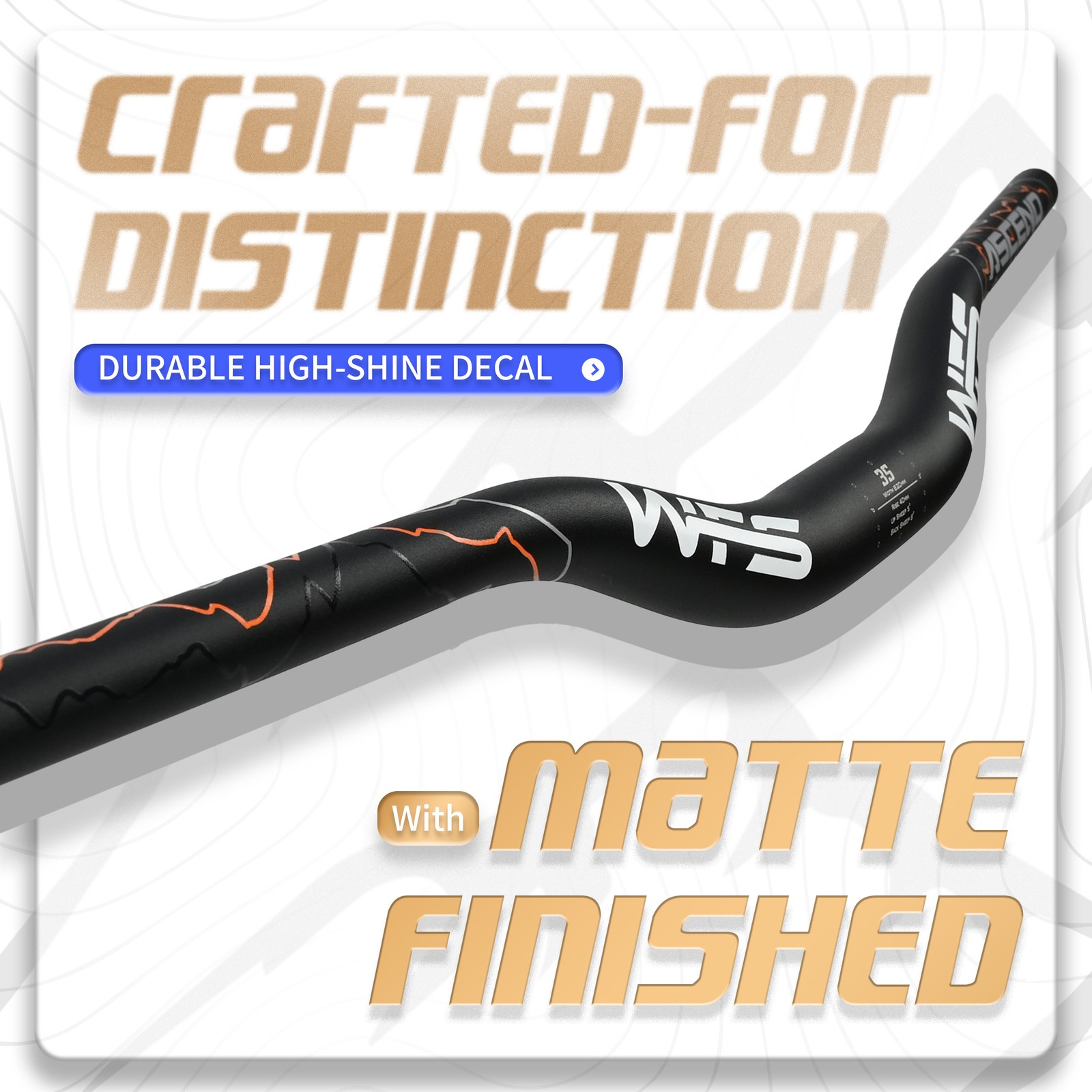WFS Ascend 35 x 820mm Handlebar 40mm Rise, Black x Orange
