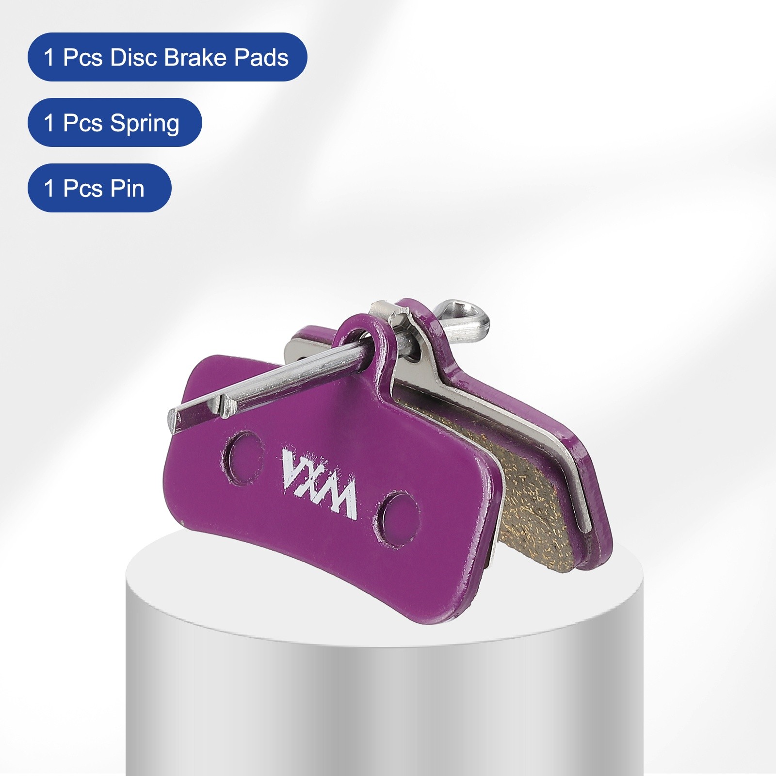 Disc Brake Pad 1.56″ x 0.65″ Bike Brake Pads with Spring and Pin, Purple