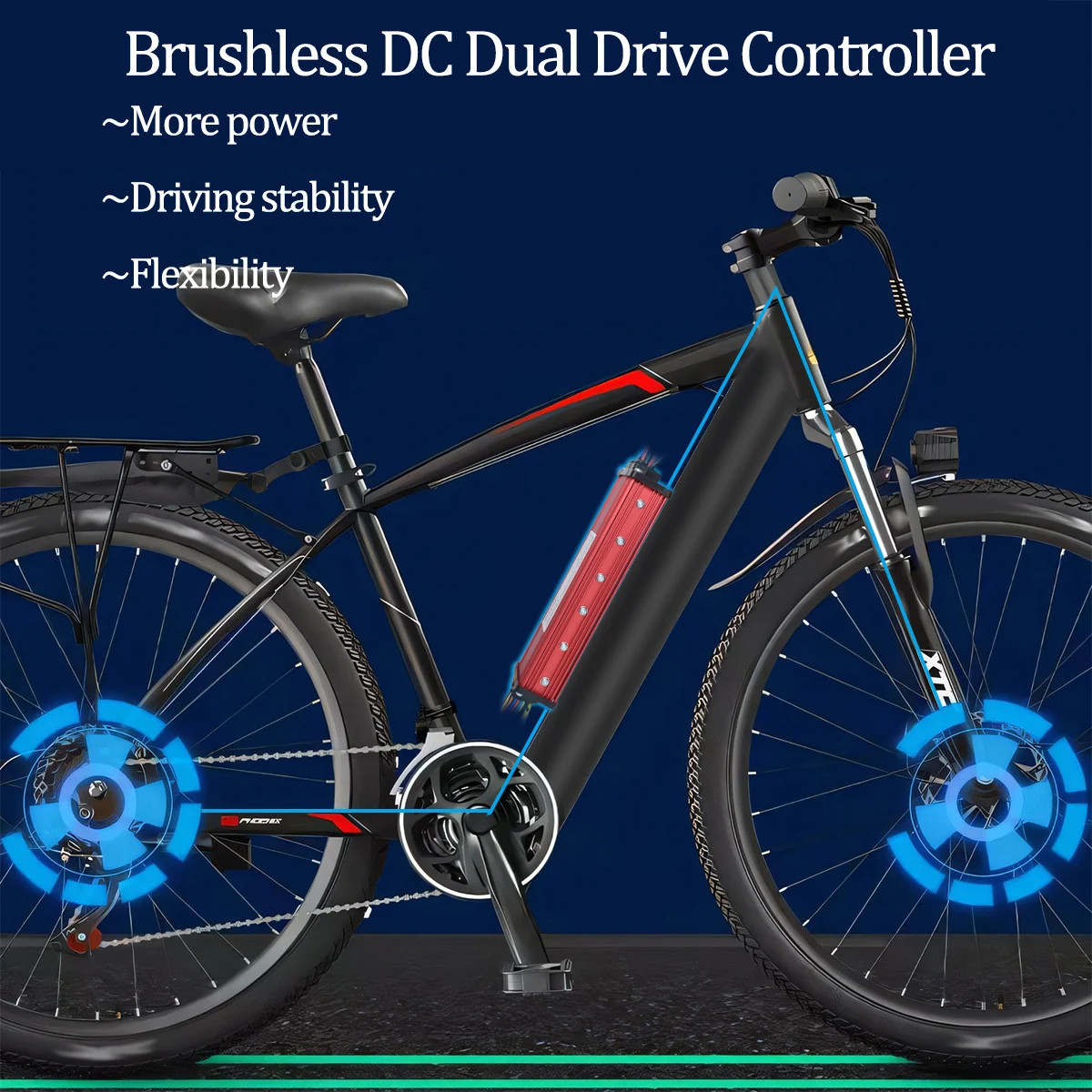 36V-60V 800W Square Wave Dual Drive BLDC Controller kit with LCD E-Bike Scooter