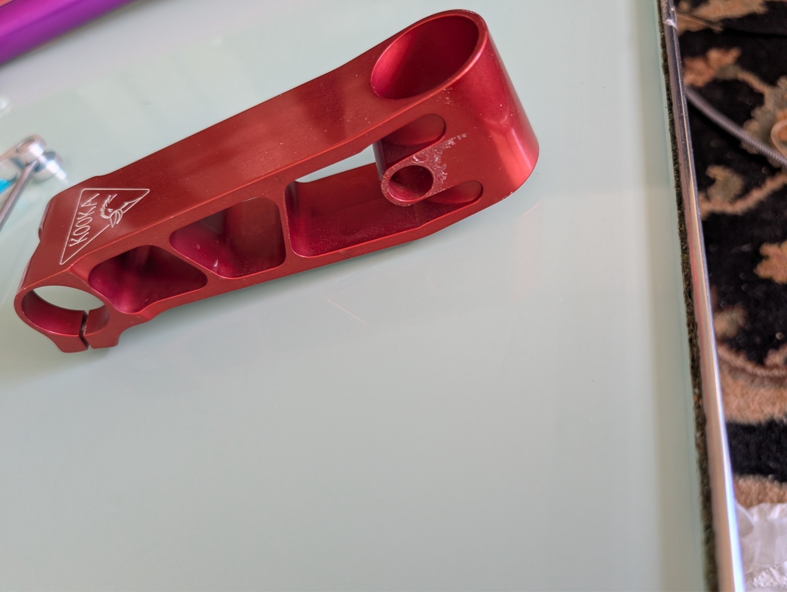Vintage Kooka Billet Anodized Red Stem Rare CNC 90s MTB 130-135mm