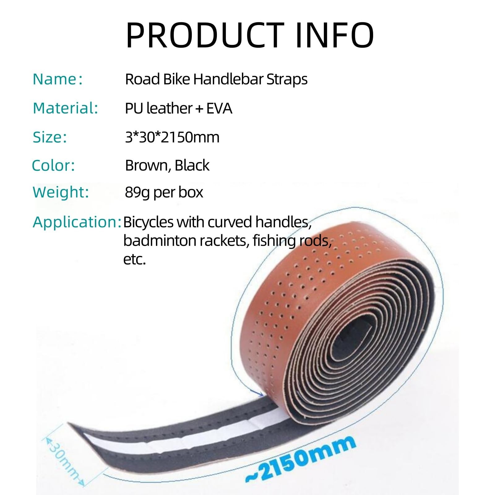 Road Bike Handlebar Tapes PU Leather+EVA Soft Bicycle Handle Bar Tapes Washab…