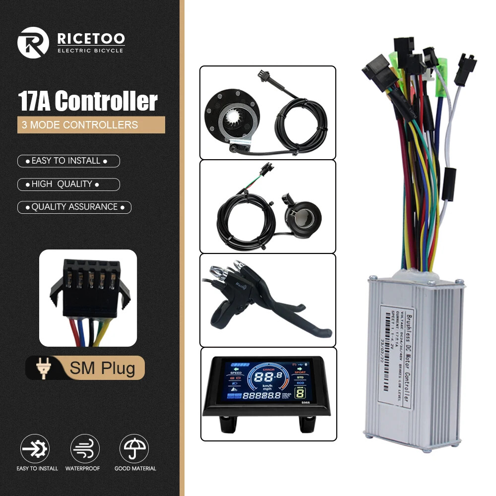 3-mode Sine Wave E-bike Brushless Controller 36V 48V 17A/26A/30A/40A 250W-2000W