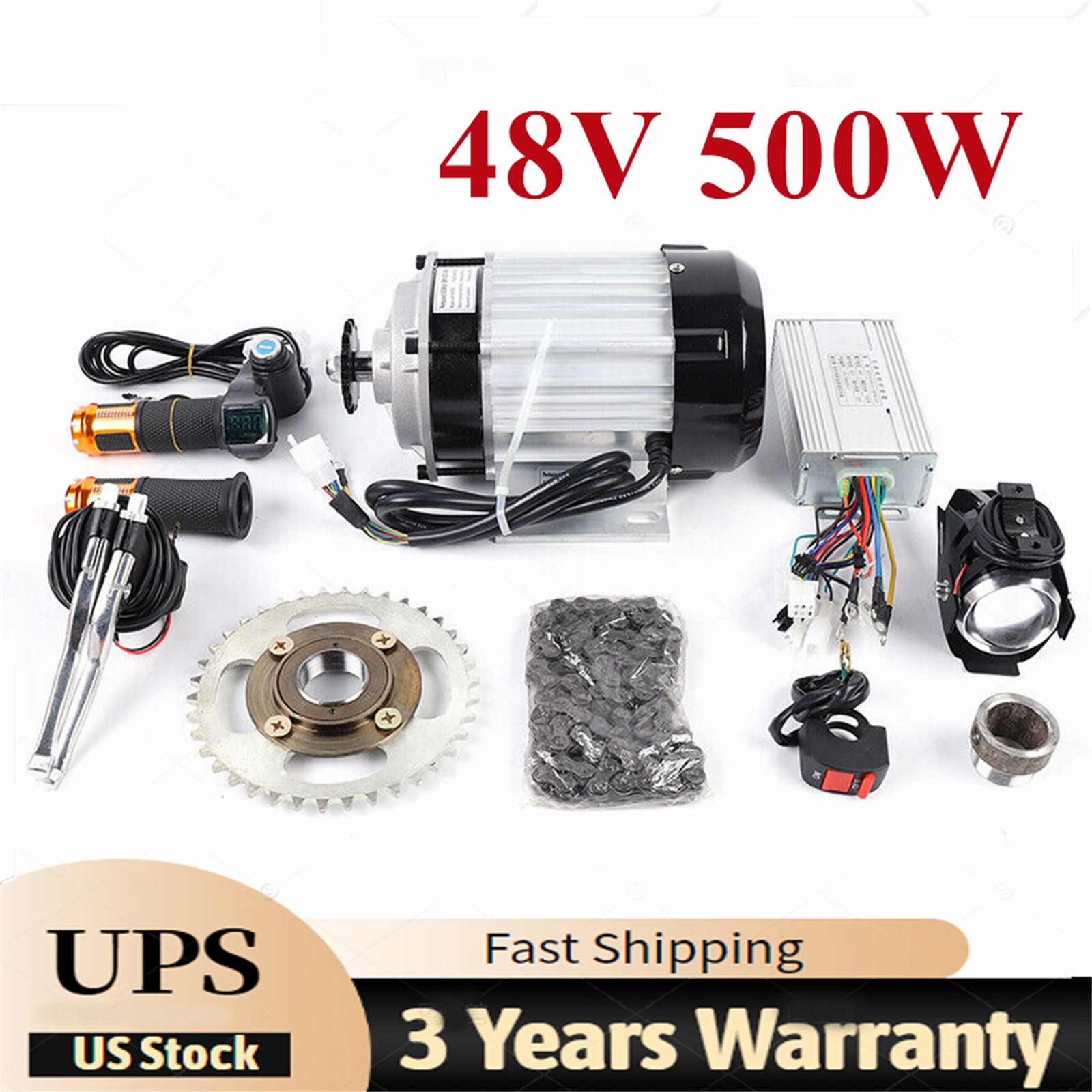 Electric Bicycle Bike Tricycle Rickshaw Brushless Motor Controller Kit 48V 500W