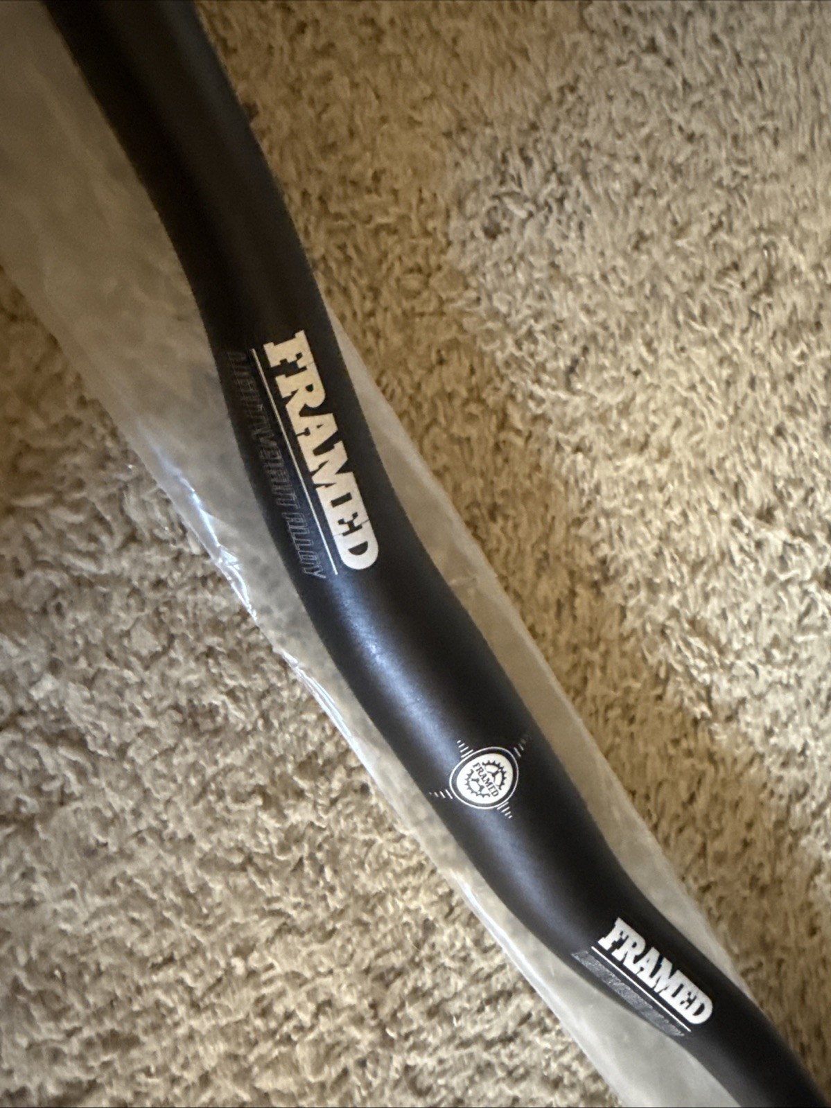 New FRAMED 9 Degree Sweep Mtn Bike Handlebars Bars 710mm Light Black 28” Wide