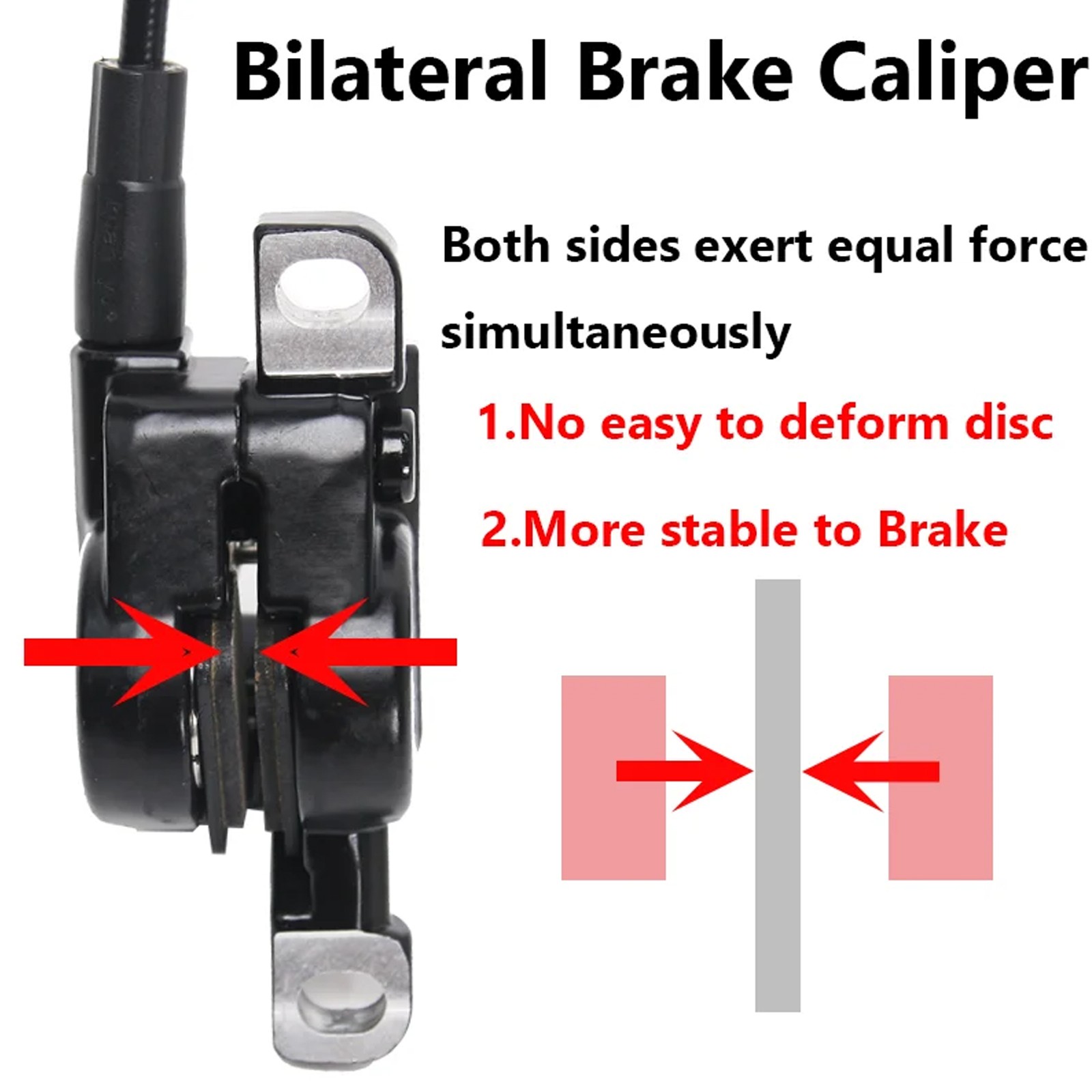 Pair MTB Hydraulic Disc Brake Set Left Front & Right Rear Dual Piston Bike Brake