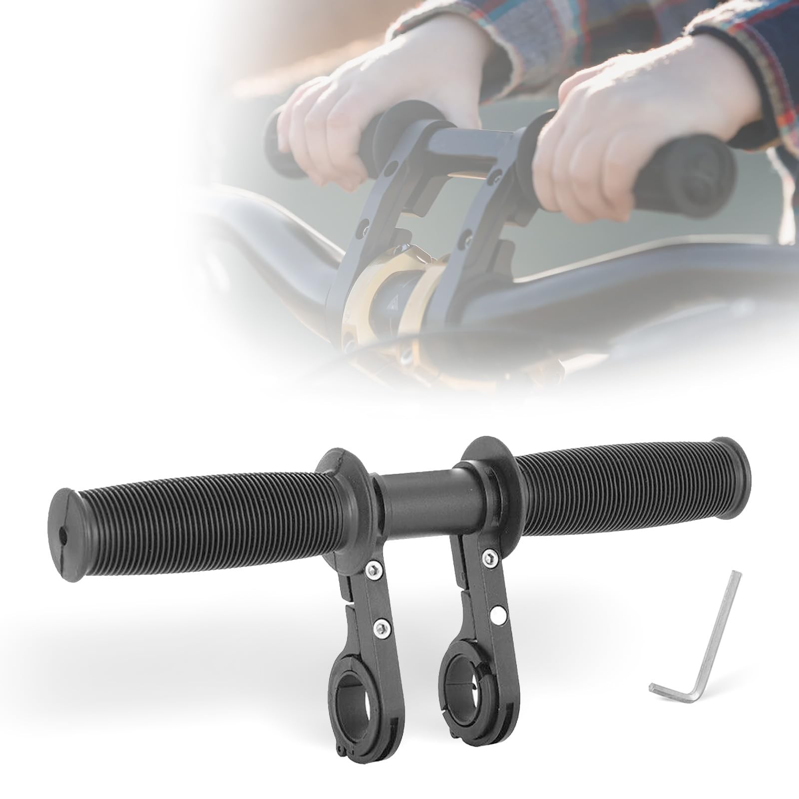 HANEVEAR Kids Bike Handlebars Extender, 2 in 1 Child 11.8″, Black