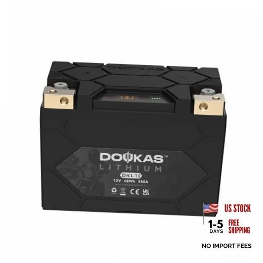 DKL12 YTX12-BS 550A LiFePO4 Motorcycle Lithium Battery, [+ -] YTX12-BS 4Ah 550A