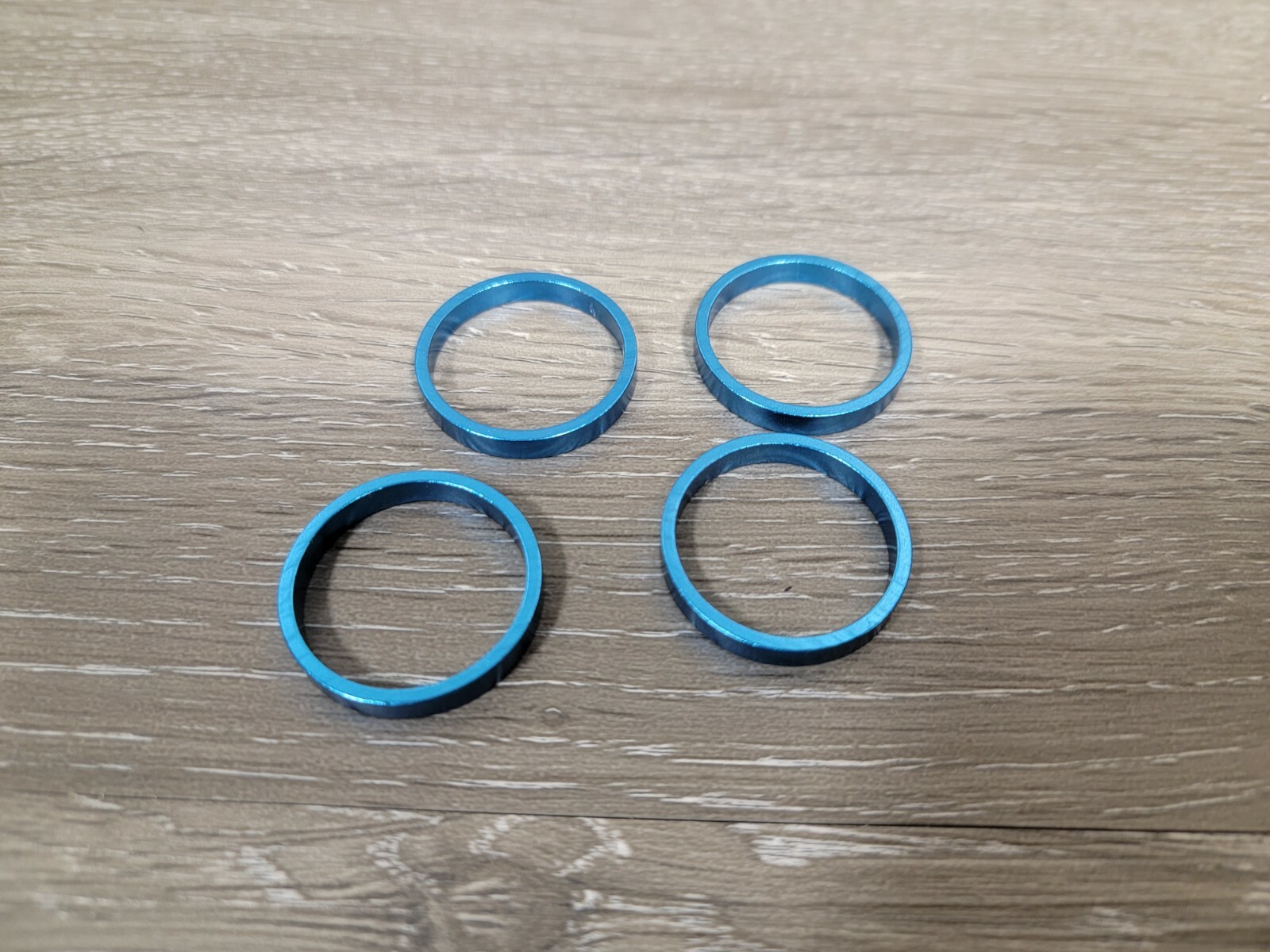 Anodized Blue Bike Headset Stem Spacers Lot 5mm X 4 = 20mm 1 1/8 inch